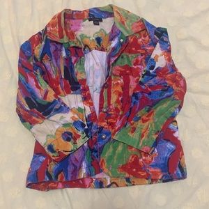 Super funky colorful light denim jacket / shirt ‼️